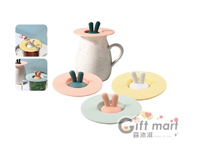 萌兔耳造型矽膠杯蓋