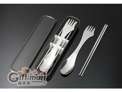 典雅餐叉匙ST筷盒餐具組