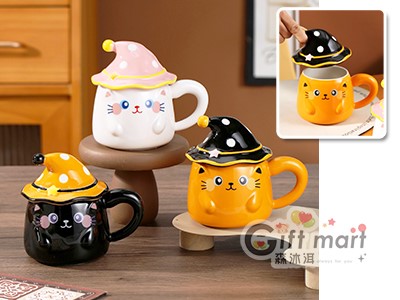 魔法貓咪馬克杯(附蓋)
